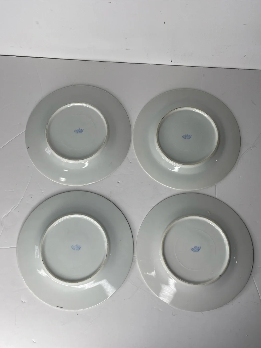 4 Vintage Victoria China Dragonware Dessert Plates 7.25” Dragon 3D Moriage Gold